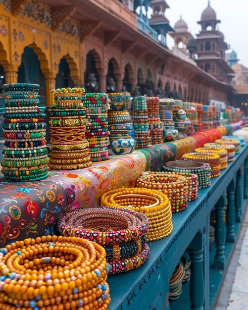 “Colorful bangles displayed at Laad Bazaar: best places to visit Hyderabad”
