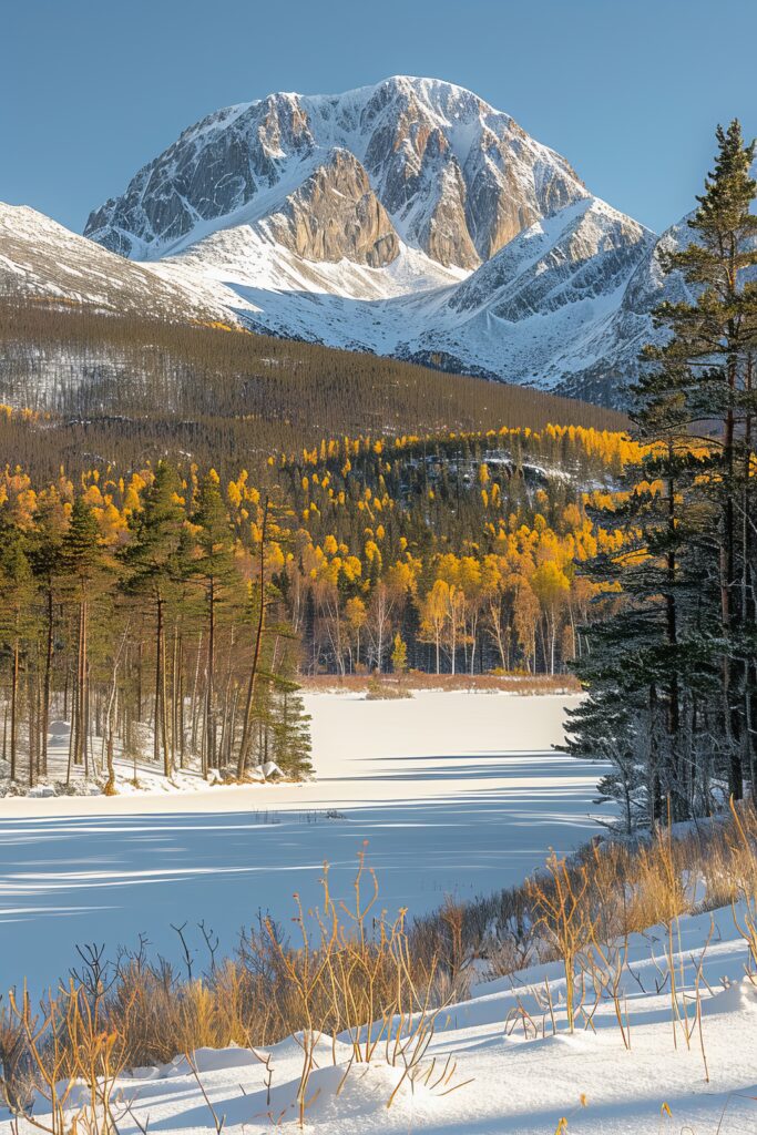 Manali valley showing mixed seasonal weather conditions
