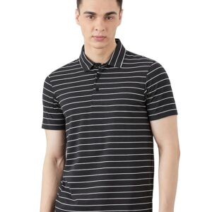 Amazon Brand - Symbol Men's Cotton Rich Striper Polo Collar Striped Tshirts